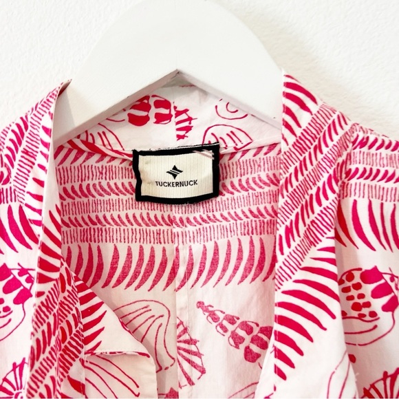 TUCKERNUCK Pink Coquilles Marseilla Caftan Dress Shell Coastal Size Small S - Picture 4 of 6